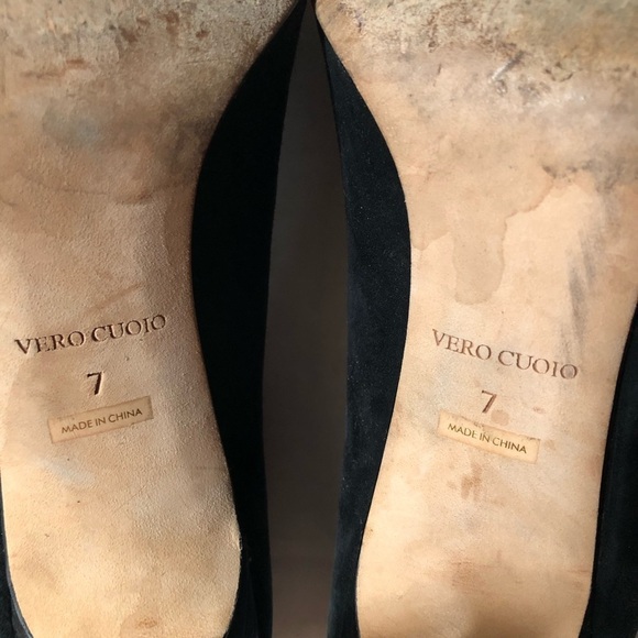 SALE Barney’s New York black suede round toe heels - Picture 5 of 5